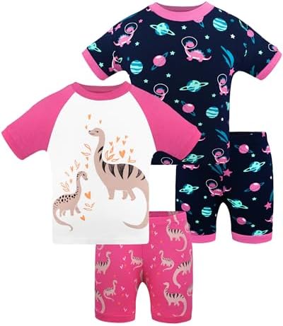 DAUGHTER QUEEN Girls Summer Pajamas Set 4 Pieces 100% Cotton Sleepwear Size 18 by DAUGHTERQUEEN