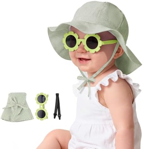 Durio UPF50+ Baby Sun Hat and Sunglasses by DURIO