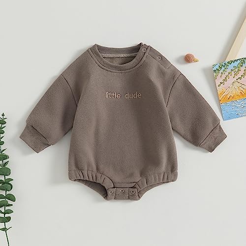 VISGOGO Newborn Infant Baby Boy Oversized Romper Sweater Bodysuits Coming Home - Image 2