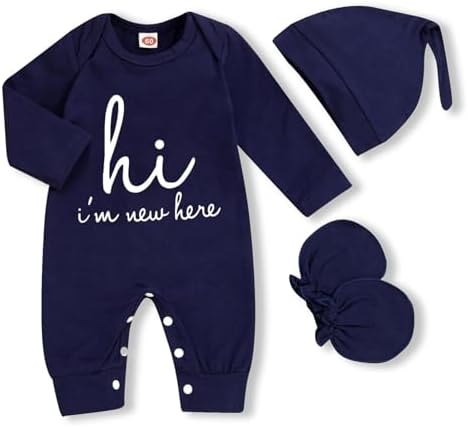 GRNSHTS Newborn Baby Boy Romper Coming Home Outfits Letter Print Bodysuit by GRNSHTS