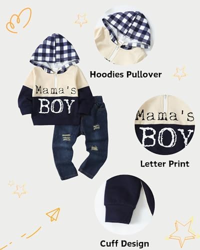 XUANHAO Baby Boy Clothes Toddler Outfits Hoodie Jeans Clothing 12 Months-5T - Image 4