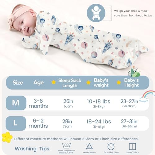 ZIGJOY Swaddle Sleep Sack 3-6 Months, 1.0 Tog Cotton Baby Swaddle Blanket - Image 2