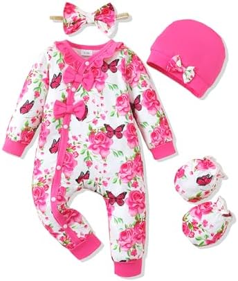 Mikrdoo Newborn Baby Girl Clothes Long Sleeve Romper by Mikrdoo