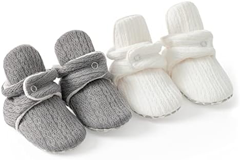 ohsofy Newborn Baby Cotton Booties Stay On Slipper Winter Warm Soft Shoes - Image 2
