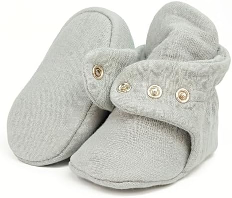 Ella Bonna Baby Booties Organic Cotton Muslin Newborn Baby Slippers Baby Boy - Image 4