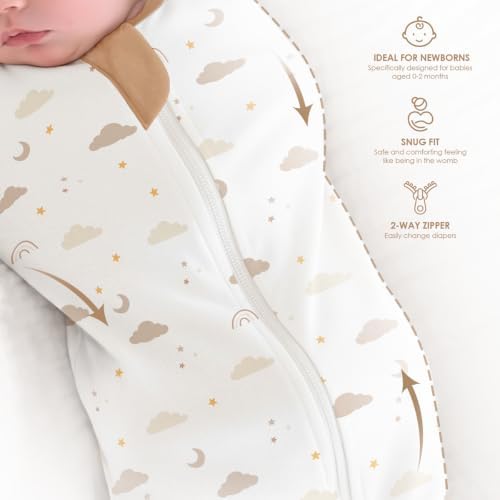 Baby Swaddle 0-2 Months, Cotton Arm-In Zipper Sleep Sack, Wearable Blankets Wrap - Image 5