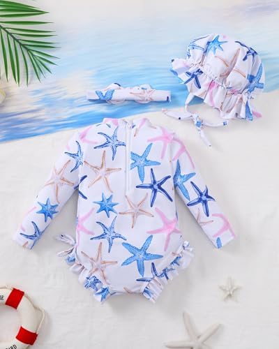 Renotemy Baby Swimsuit Girls One-Piece Swimwear Baby Beach Essentials 3M-3T - Image 4
