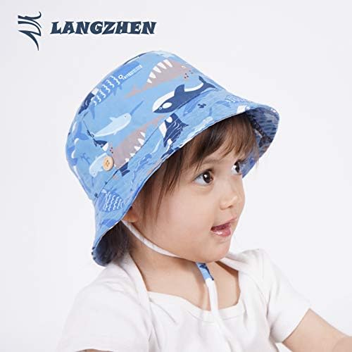 LANGZHEN Sun Protection Hat for Kids Toddler Boys Girls Wide Brim Summer - Image 3