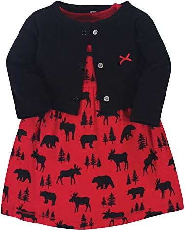 Hudson Baby Infant and Toddler Girls Cotton Dress and Cardigan Set by HudsonBaby