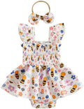Newborn Baby Girls Summer Clothes Ruffle Sleeveless Pleated Smocked Bubble by Ursobutegl
