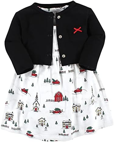 Hudson Baby Infant and Toddler Girls Cotton Dress and Cardigan Set by HudsonBaby