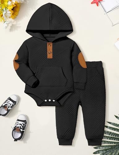 Fommy Baby Boy Clothes Colorblocked Long Sleeve Hoodie + Long Pants 2PCS Fall - Image 6