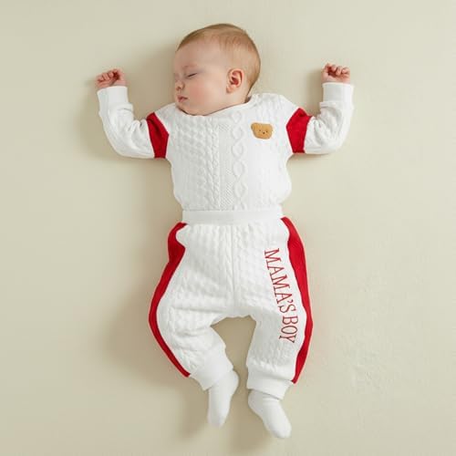 Giraropa Newborn Baby Boy Clothes Rib Knit Romper Jumpsuit Solid Sweater - Image 5