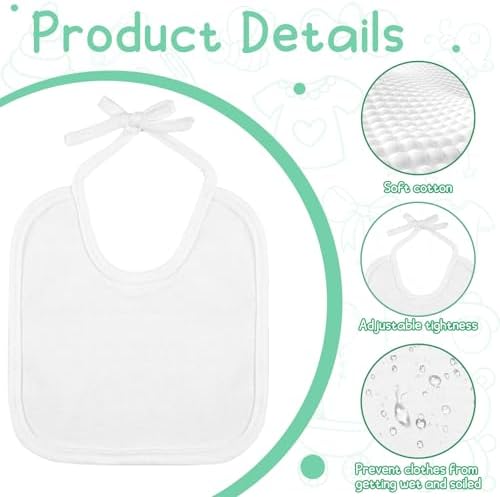 110 Pcs DIY Baby Bibs Decorating Set Includes 24 White Bibs, 12 Fabric Markers - Image 3