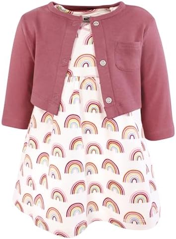 Hudson Baby Infant and Toddler Girls Cotton Dress and Cardigan Set by HudsonBaby