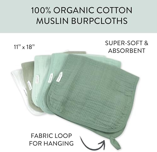 HonestBaby Multipack Woven Burp Cloths Soft Absorbent Multi-layered 100% - Image 3