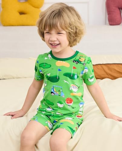 babee Reshinee Bamboo Viscose Toddler Boys Pajamas Set, Short Sleeve Kids - Image 4