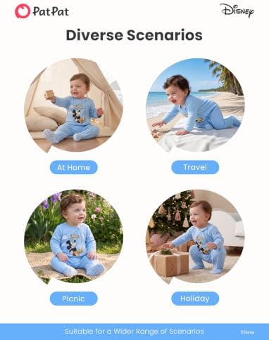 Disney Baby Boys Zip One-Piece Non-Slip Footie Romper - Image 7