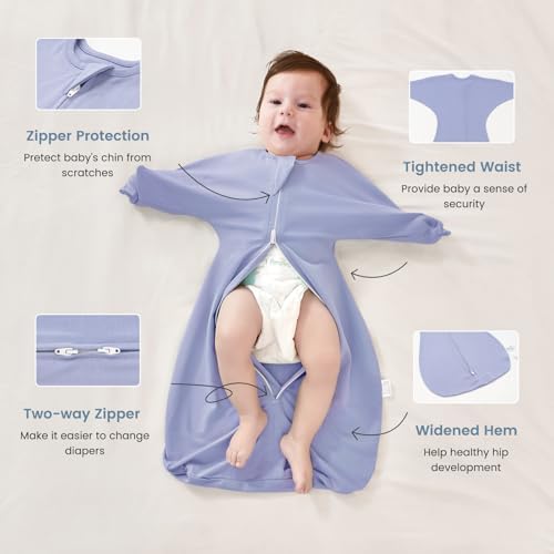 ZIGJOY Swaddle Sleep Sack 6-12 Months, 1.0 Tog Cotton Baby Swaddle Blanket - Image 3