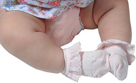 EPEIUS Baby Girl Ruffle Socks, Eyelet Frilly Lace Socks - Image 4