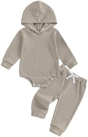 Thorn Tree Newborn Unisex Baby Clothes Set Hooded Long Sleeve Bodysuit Stretchy by ThornTree