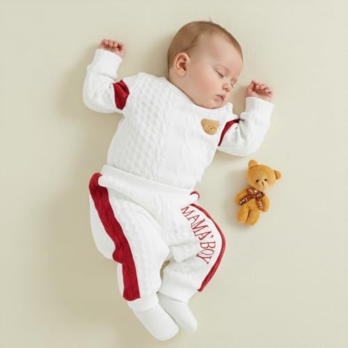 Giraropa Newborn Baby Boy Clothes Rib Knit Romper Jumpsuit Solid Sweater - Image 4