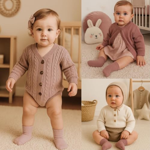 bistyle Baby Grip Ankle Socks 6 Pairs | Newborn Infant Toddlers Sock Organic - Image 2