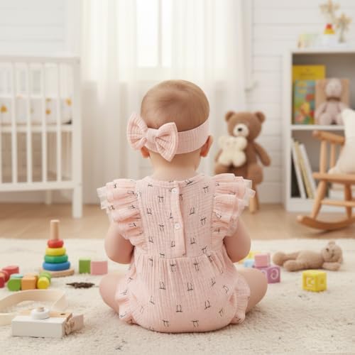 TITKKOP Ruffle Bubble Romper for Baby Girl | One-Piece Shorts Jumpsuit | Summer - Image 7