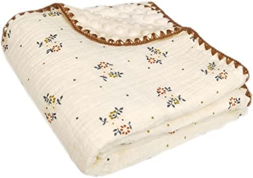 Baby Muslin Cotton Thick Blanket Dotted Backing Double Layer Soft Newborn by Gunnaicat