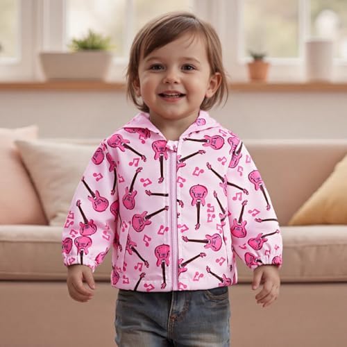 Toddler Girl Windbreaker Jacket Strawberry Baby Girls Hooded Fall Jackets Long - Image 3