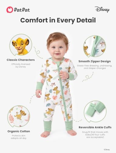 Disney Baby Organic Cotton Zip Footie Clothes Romper Outfit - Image 7