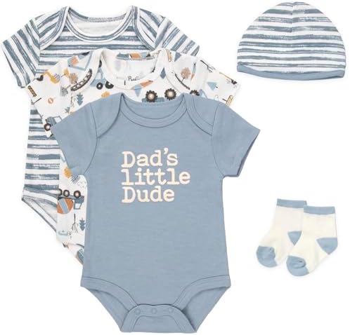 Baby Essentials Baby Boys 5 Piece Bodysuit Set by BabyEssentialsNotJusttheBasics