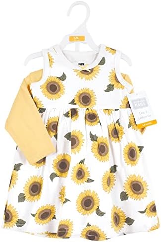 Hudson Baby Infant and Toddler Girls Cotton Dress and Cardigan Set - Image 2