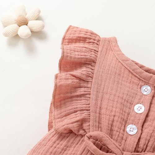 YOUNGER TREE Toddler Baby Girl Ruffled Sleeveless Romper Casual Summer Jumpsuit - Image 5