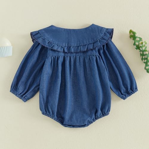 Baby Girl Denim Outfit Button Romper Jean Jumpsuit Shorts Overalls Toddler - Image 5