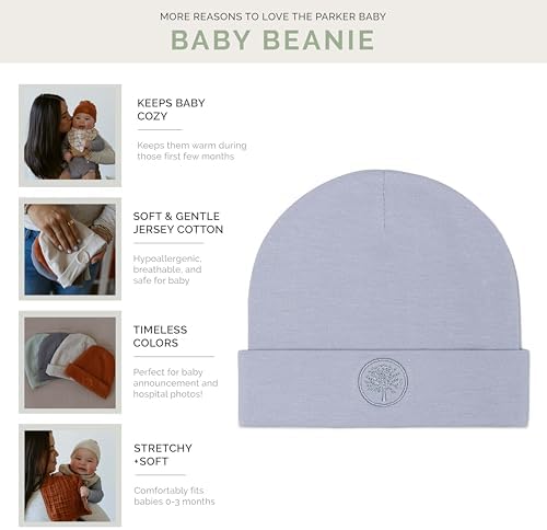 Parker Baby Co. Soft Baby Beanie Hats, Double-Layered - Image 4
