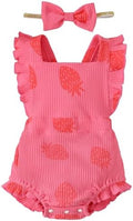 Fullfamous Baby Girl Ruffled Jumpsuit and Headband Set by Fullfamous