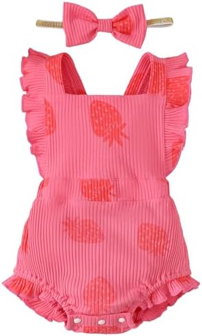 Fullfamous Baby Girl Ruffled Jumpsuit and Headband Set by Fullfamous