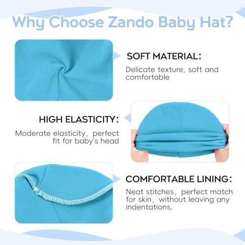 Zando Baby Beanie Newborn Hats Infant Toddler Seamless Warm Soft Knit Cap - Image 3
