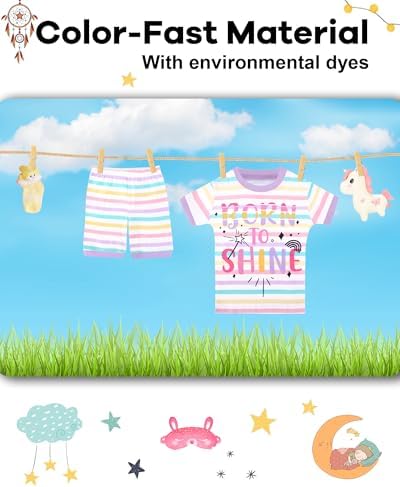 DAUGHTER QUEEN Girls Summer Pajamas Set 4 Pieces 100% Cotton Sleepwear Size 18 - Image 7