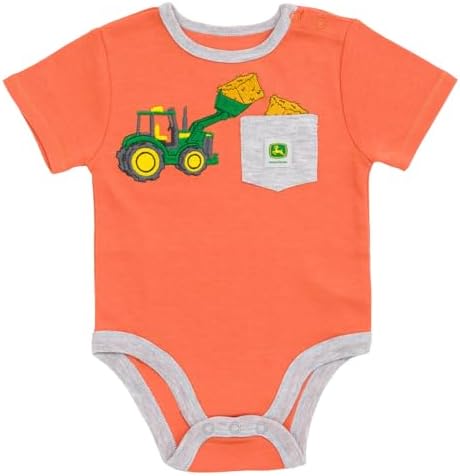 John Deere Farm Animals Tractor Truck Baby 5 Pack Short Sleeve Bodysuits - Image 6