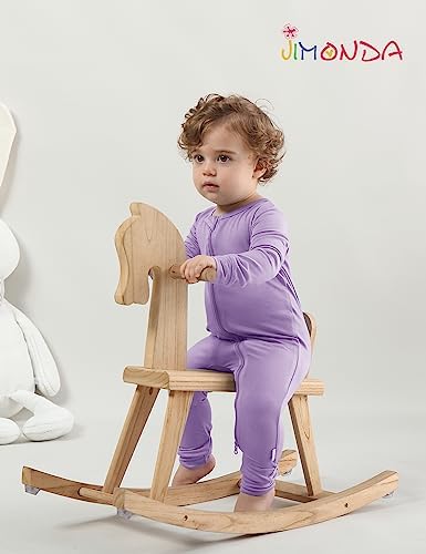 Jimonda Baby Romper Boys Girls Bamboo Pajamas 2-Way Zipper Footless Unisex Long - Image 4