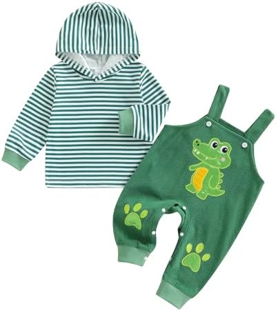 Infant Baby Boy Fall Winter Clothes Outfit Hooded Long Sweatshirt Pant Set by LIOMENGZI