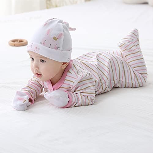 MAMIMAKA Baby Hat and Mittens Set Newborn Baby Hats Caps - Image 5