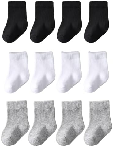 Baby Crew Socks Baby Newborn Socks 12-Pack Baby Sock 0-3/3-6 Months Infant by Marchare
