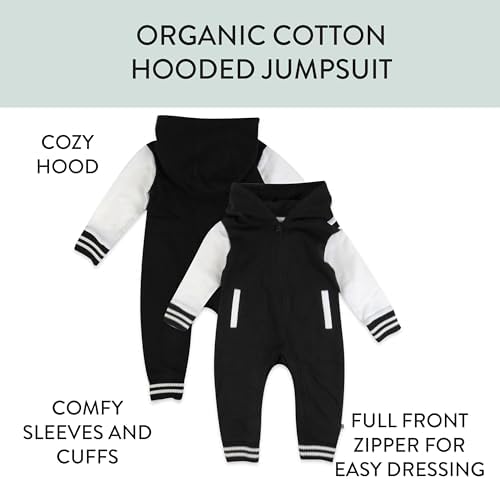 HonestBaby Baby Boys' Hoodie Coverall Team Varsity 100% Organic Cotton - Image 3