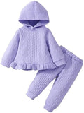 Mioglrie Baby Toddler Girl Clothes Infant Fall Winter Hoodie Solid Outfits by Mioglrie