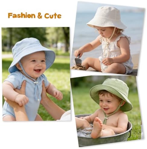Baby Sun Hat Infant Toddler Summer Cotton Yarn Beach Bucket Hat - Image 7