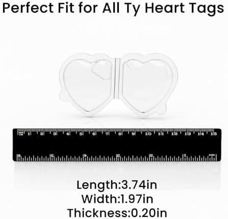 Beanie Baby Heart Tag Protectors 62 Pack – Clear Plastic Tag Covers - Image 3