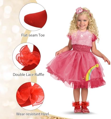 Girls Ruffle Socks Double Lace Turn Cuff Frilly Church Dress Socks - Image 3
